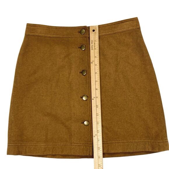 Madewell Mini Skirt Sz M Brown Wool Blend Cocktail Feminine Modest Preppy Pullon - Picture 6 of 9